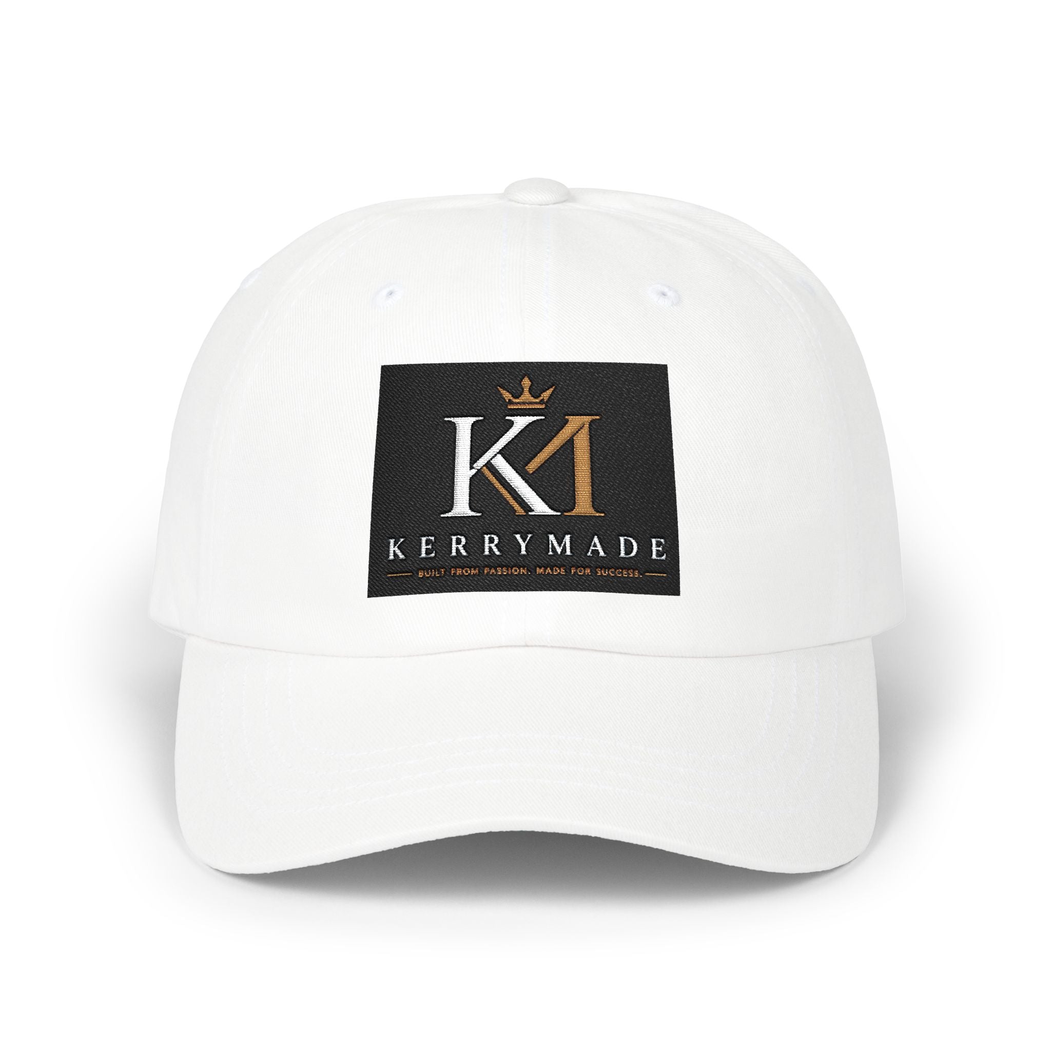 Dad Cap — 'Kerrymade' Embroidered Logo White Baseball Hat